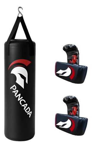 Saco de Pancada Infantil Pancada Fight 40cm 4kg Preto Com Luvas