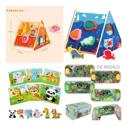 Juego De Madera Educativo 2 Modelos A Eleccion + 2 Regalos 