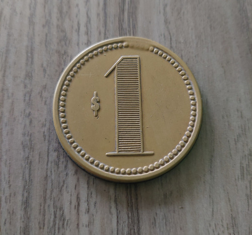 Ficha Salitrera Oficina María De $1 Verde - Ocre (Usado)