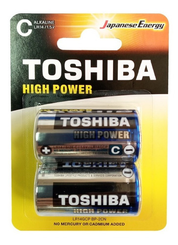 Pila Bateria Alcalina Toshiba Tipo C High Power 2 Unidades