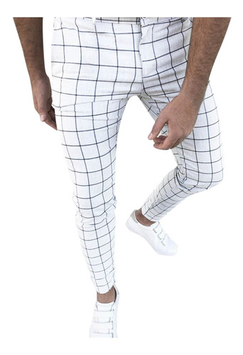 Pantalones Largos Con Cremallera Y Estampado A Cuadros De Aj