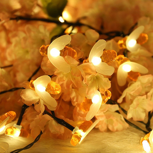 Guirnalda De Luces Para Decoración De Abejas Solares, Led Pa
