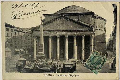 Antigua Postal, 1902, Panteón De Agripa, Roma, Italia, 4p114