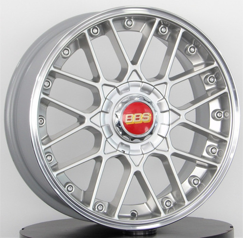 Rodas Bbs Rs 2 Aro 17x7 4x108 (jogo) + Bicos Cor Prata Com Diamantado