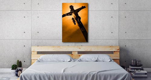 Cuadro Canvas Católico Crucifixión Jesús En La Cruz 65x100cm