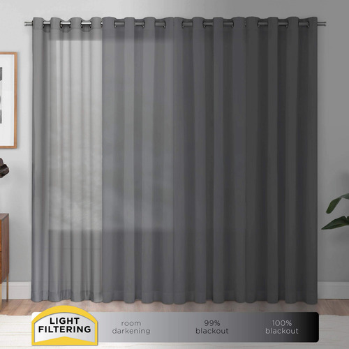 Cortinas Decorativas Modernas 2 Paneles 76 X 241 Cm Índigo