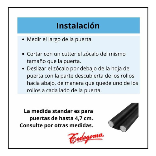 Imagen 8 de 8 de Zocalo Burlete Puerta Doble Premium Universal Reforz. Blanco