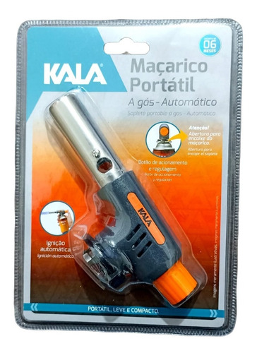 Maçarico Portátil Automatico Controle Kala + 2 Cartucho Gas