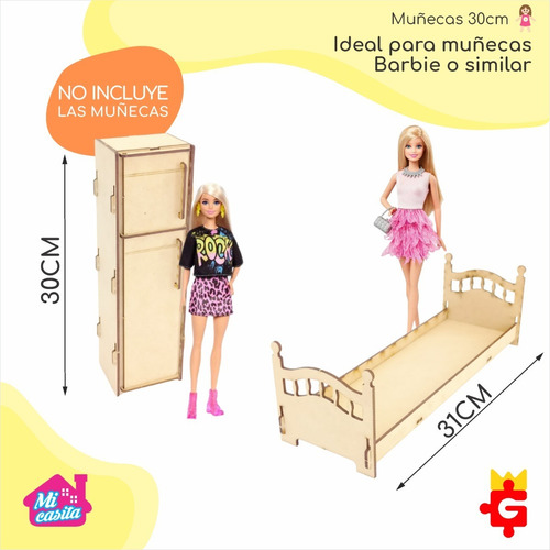 Imagen 3 de 10 de Muebles Para Casita Muñecas Barbie 16 Muebles En Fibro Fácil