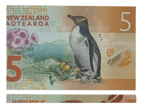 Billetes Mundiales Nueva Zelanda 5 Dolares 2015 Polimero 