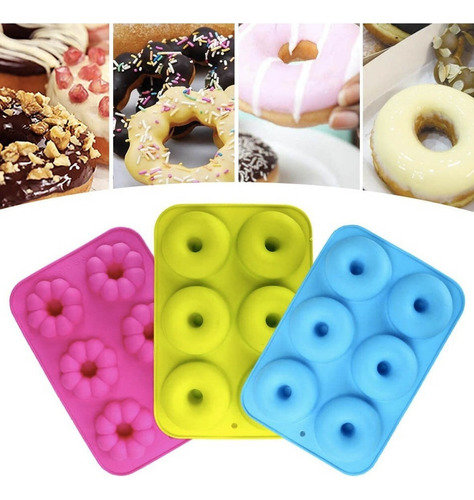 Od 3 Molde Donas Silicon Horneadas Grandes Repostreria