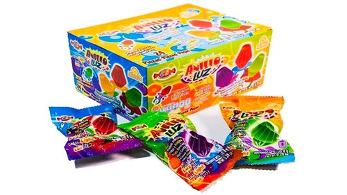 Anillo Caramelo Macizo con Luz 24 Piezas con Sabores Frutales Las Delicias