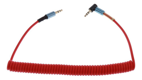Cable Auxiliar Para Auriculares En Espiral De 3,5 Mm, Rojo