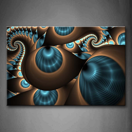 First Wall Art - Abstract Blue Brown Like Several Holes Wall