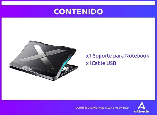 Imagen 8 de 10 de Base Soporte Cooler Notebook 14 A 17p Luz 6 Alturas 6 Fans
