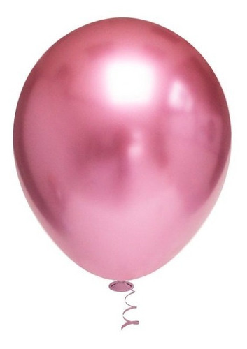 Bexiga Balão Metalizado Platino Cromado C/ 50un Nº 5 Pol Cor Rosa