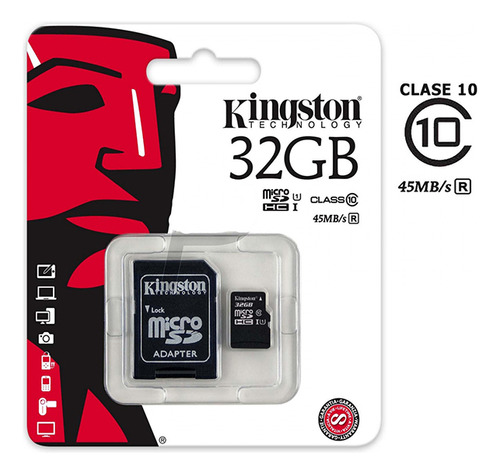 Memoria Micro Sd C/adaptador Canvas Clase 10 32gb Kingston