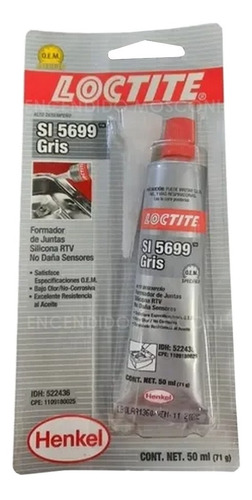 Formador De Juntas Loctite 5699 Gris Sellador 50ml