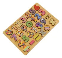 Comprar Juego Encastre Letras O Numeros Tablero Madera Didactico