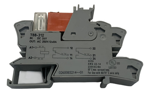 Rele Interface Wago 788-312 / 2 Contatos Reversíveis 24vdc