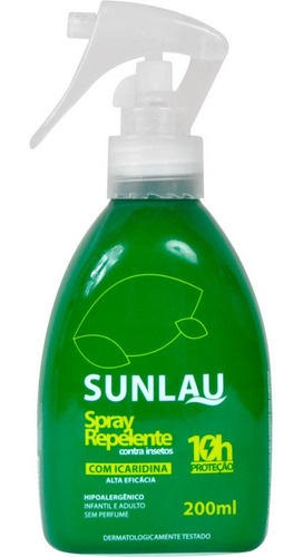 Repelente Contra Insetos Sunlau Icaridina Max 200ml