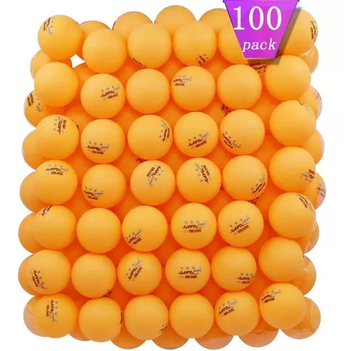 Mapol 100 Pelotas Ping-pong 3 Estrellas Color Naranja