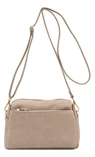 Triple Zip Small Crossbody Bag