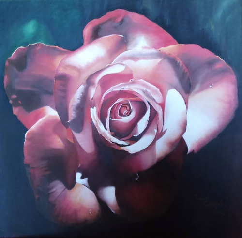 Rosa - Pintura Al Óleo - Hiperrealismo