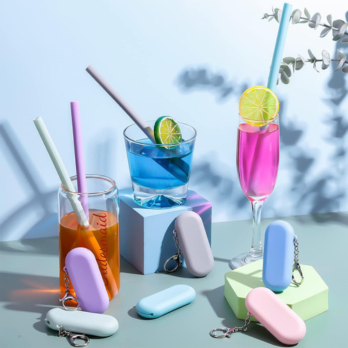 Popote Plegable Reutilizable Con Funda Portátil Ecológico