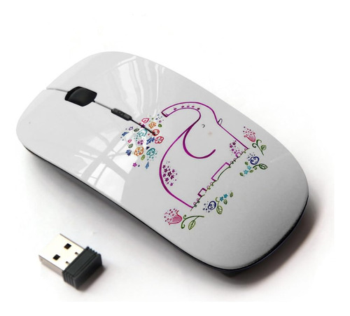 Mouse Koolmouse Inalambrico/elefante Con Flores