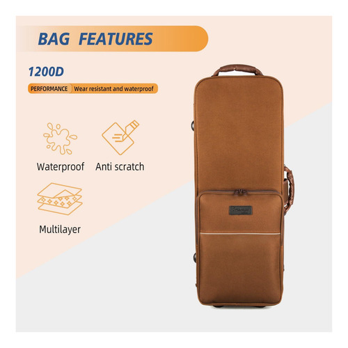 Case De Saxofón De Tenor Omebaige Con Ruedas, Bolsa De De De