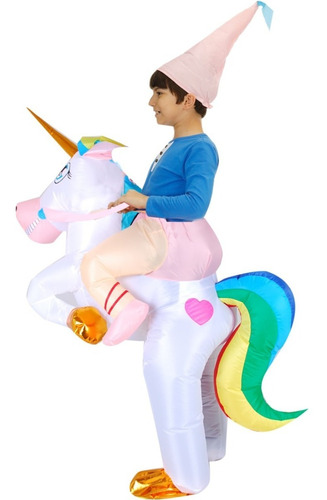 Disfraz Inflable Unicornio Montado Niño Niña - Iluminaras