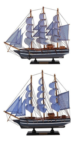 Decoración Barco De Madera 330x55x310mm