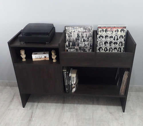 Mueble Mesa Para Tocadiscos Y Vinilos Con Batea Doble
