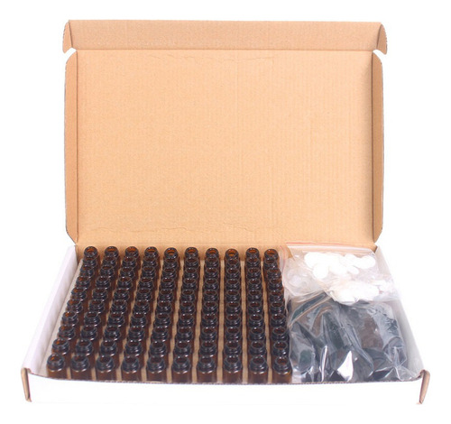 100pcs 1ml Botellas De Vidrio Ámbar For Muestras De Aceites