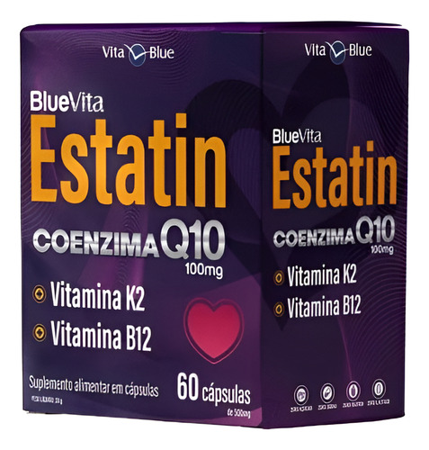 Coenzima Q10 + K2 + B12 Vita Blue 60 Capsulas Sabor Sem Sabor