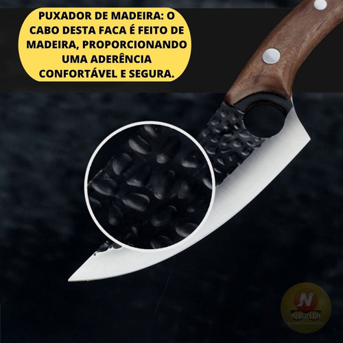 Imagem 2 de 6 de Faca Artesanal Damasco Personalizada Com Cabo De Madeira