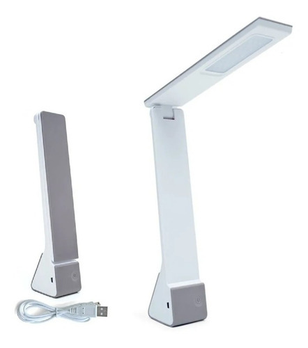 Lampara Escritorio Led Velador 4w Autonomo Bateria Usb Tbcin DLAMP-G Color de la estructura Blanco Color de la pantalla Gris y Blanco 220V