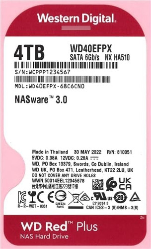 Disco Wd Red Plus Nas Sata De 4 Tb + Cofre Externo 3,5 Rojo