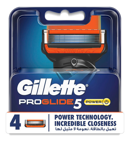 Gillette 81307362 Fusion Proglide Power Pack De 4 Hojas