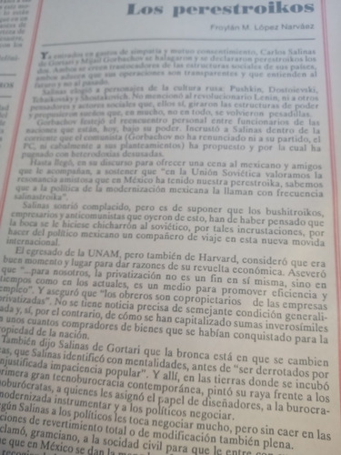 Revista Proceso Julio 1991 Salinas De Gortari (Usado)