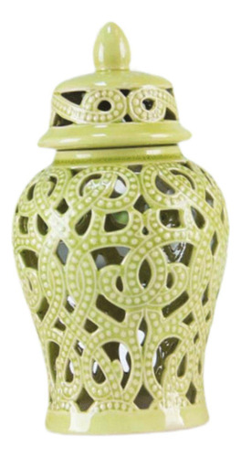 Elegante Tarro De Cerámica Con Tapa Para Amarillo