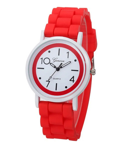 Reloj Cuarzo Deportivo Mujer Silicona Susenstone Rojo
