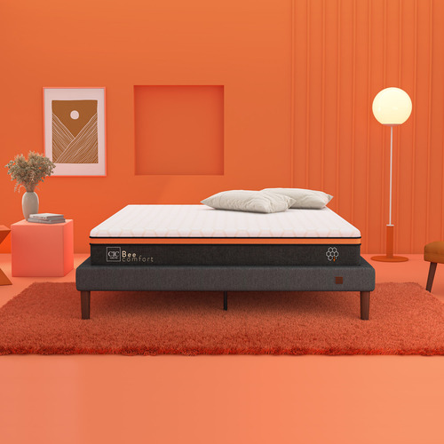 Cama Europea Bee Comfort 2p Bd Miro S/t Blanco