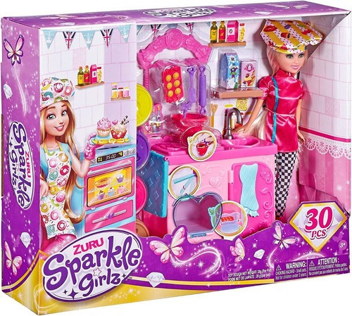 Muñeca Chef Sparkle Girlz Zuru Incluye Accesorios 2m 