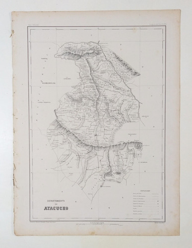 Ayacucho Grabado Lámina 1865 Atlas Paz Soldán