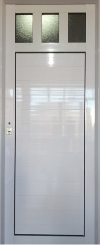 Puerta De Aluminio Blanco Reforzada 80 X 200 Con Vidrio