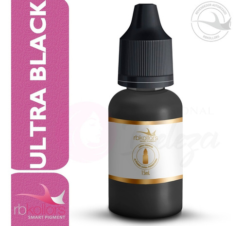 Pigmento Premium Rbkollors 15ml Colors - Ultra Black