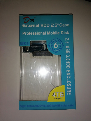 Cofre Externo Transparente 2,5  Usb 3.0