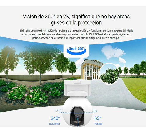 Cámara Seguridad Wifi Cb8 2k 3mp Ezviz Panel Solar